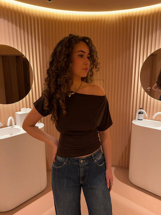 Miry | One-Shoulder Top mit kurzen Ärmeln