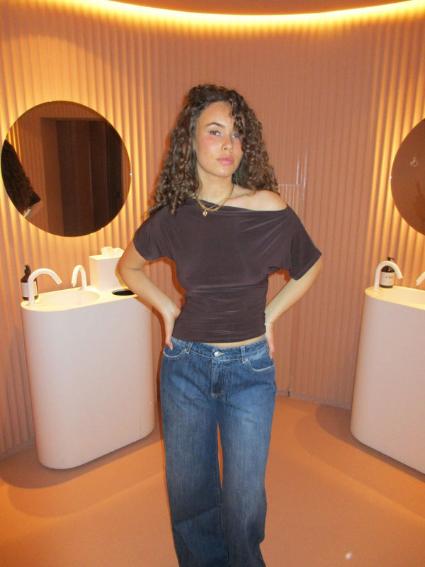 Miry | One-Shoulder Top mit kurzen Ärmeln